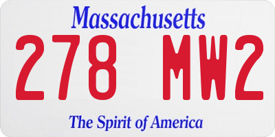 MA license plate 278MW2
