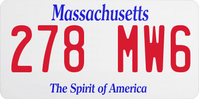 MA license plate 278MW6