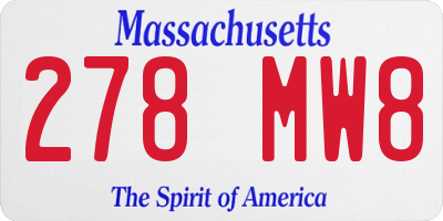 MA license plate 278MW8