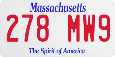 MA license plate 278MW9