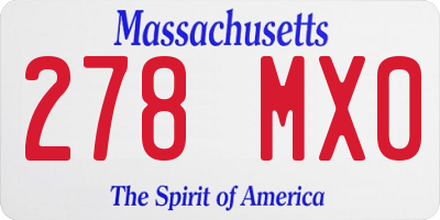 MA license plate 278MX0