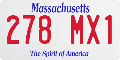 MA license plate 278MX1