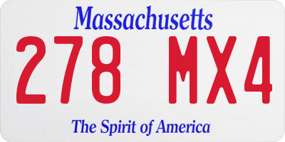 MA license plate 278MX4