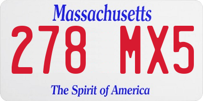 MA license plate 278MX5