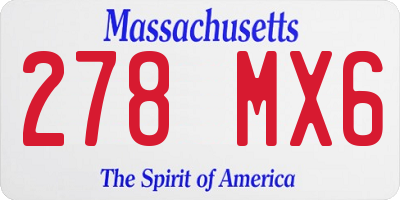 MA license plate 278MX6
