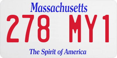MA license plate 278MY1