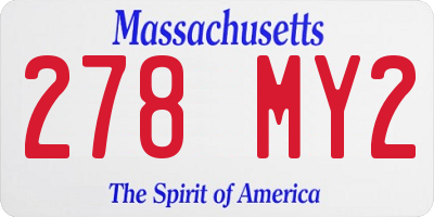 MA license plate 278MY2