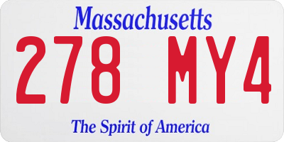 MA license plate 278MY4