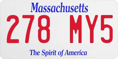 MA license plate 278MY5