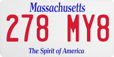 MA license plate 278MY8