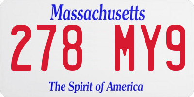 MA license plate 278MY9
