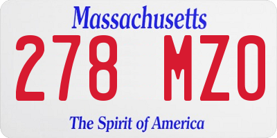 MA license plate 278MZ0