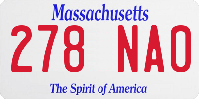 MA license plate 278NA0