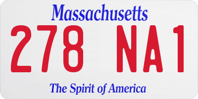 MA license plate 278NA1