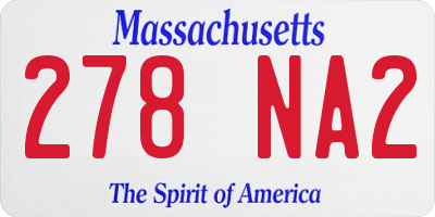 MA license plate 278NA2