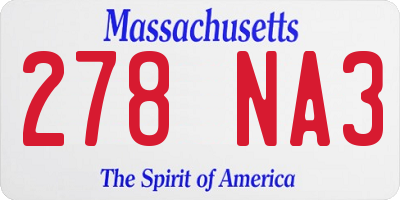 MA license plate 278NA3