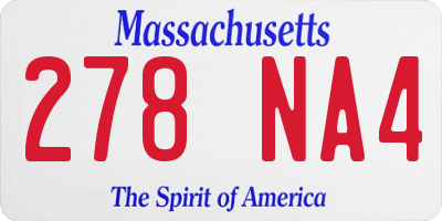 MA license plate 278NA4