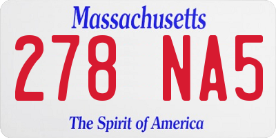 MA license plate 278NA5