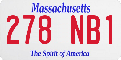 MA license plate 278NB1