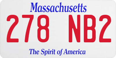 MA license plate 278NB2