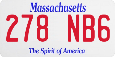 MA license plate 278NB6