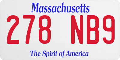 MA license plate 278NB9