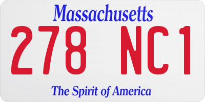 MA license plate 278NC1