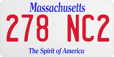MA license plate 278NC2