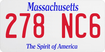 MA license plate 278NC6