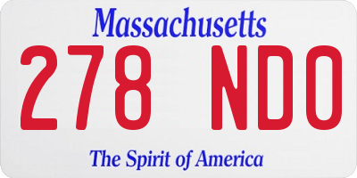 MA license plate 278ND0