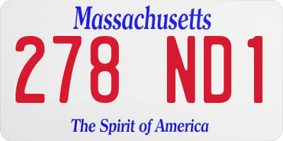 MA license plate 278ND1
