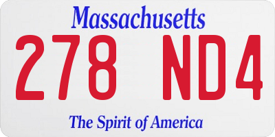MA license plate 278ND4