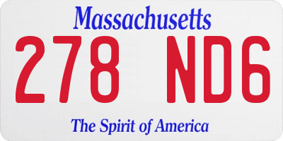 MA license plate 278ND6
