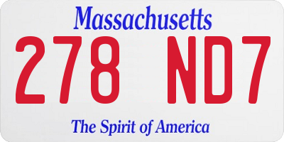 MA license plate 278ND7