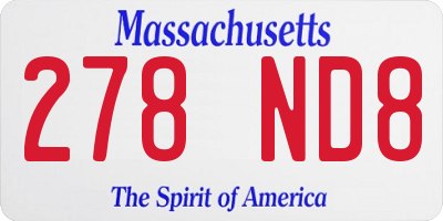 MA license plate 278ND8