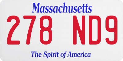 MA license plate 278ND9