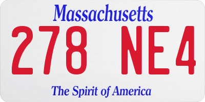 MA license plate 278NE4