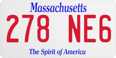 MA license plate 278NE6
