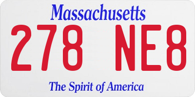 MA license plate 278NE8