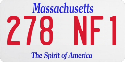 MA license plate 278NF1