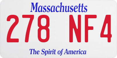 MA license plate 278NF4