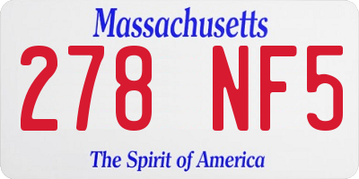 MA license plate 278NF5
