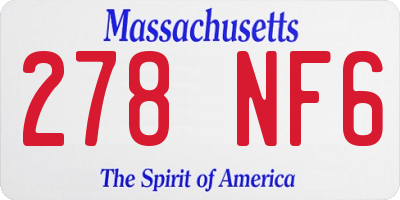 MA license plate 278NF6