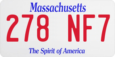 MA license plate 278NF7