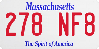 MA license plate 278NF8
