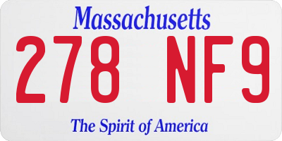 MA license plate 278NF9