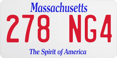 MA license plate 278NG4