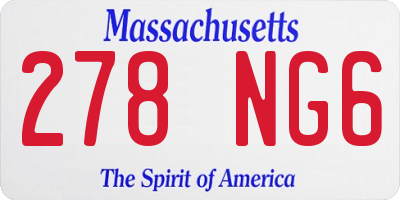MA license plate 278NG6