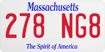 MA license plate 278NG8