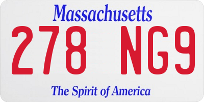 MA license plate 278NG9